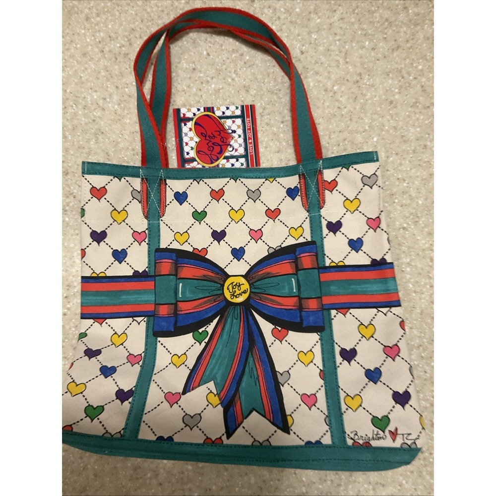 Brighton Holiday Love & Joy Colorful Promo Tote Canvas Beach Bag D30210 NWT $125